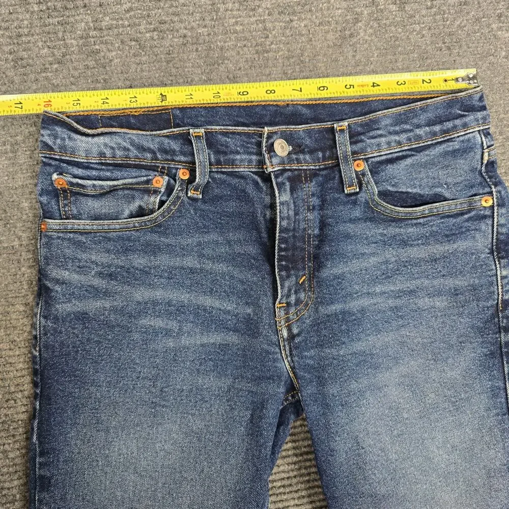Levi's 511 Slim Cut Off Shorts Mens W32 Blue Stretch Denim Raw Hem